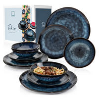 TAFELSERVICE TOKIO - 12 teilig aus Steingut - Dunkelblau, Keramik (35.4/33/36.29cm) - Sänger