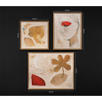 GEMÄLDE Poesie des Tages Schattenfugenrahmen Eichefarben 3-teilig - Eichefarben, Holz (60/80cm) - YS-art gallery