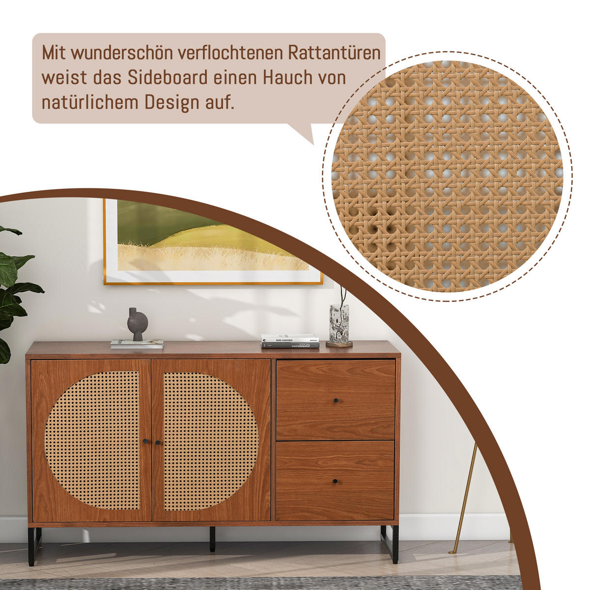 SIDEBOARD Braun 130/40/75CM - Braun, Holzwerkstoff (40/75/130cm) - Urban Meuble