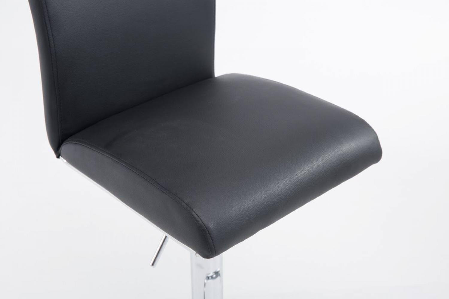 BARHOCKER 2er Set Lederlook schwarz - Chromfarben/Schwarz, Textil/Metall (38.5/94.5/47cm) - CLP