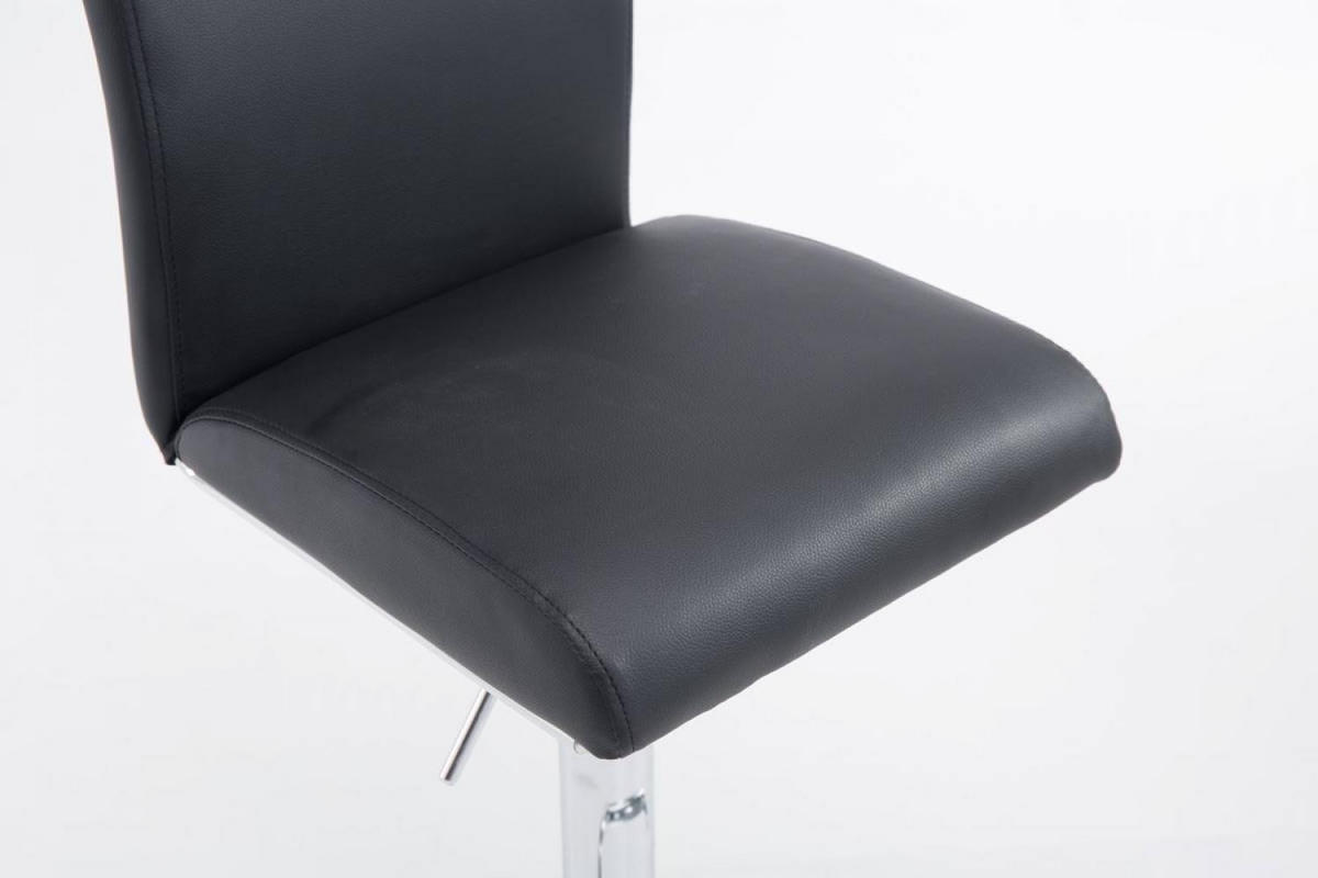 BARHOCKER 2er Set Lederlook schwarz - Chromfarben/Schwarz, Textil/Metall (38.5/94.5/47cm) - CLP