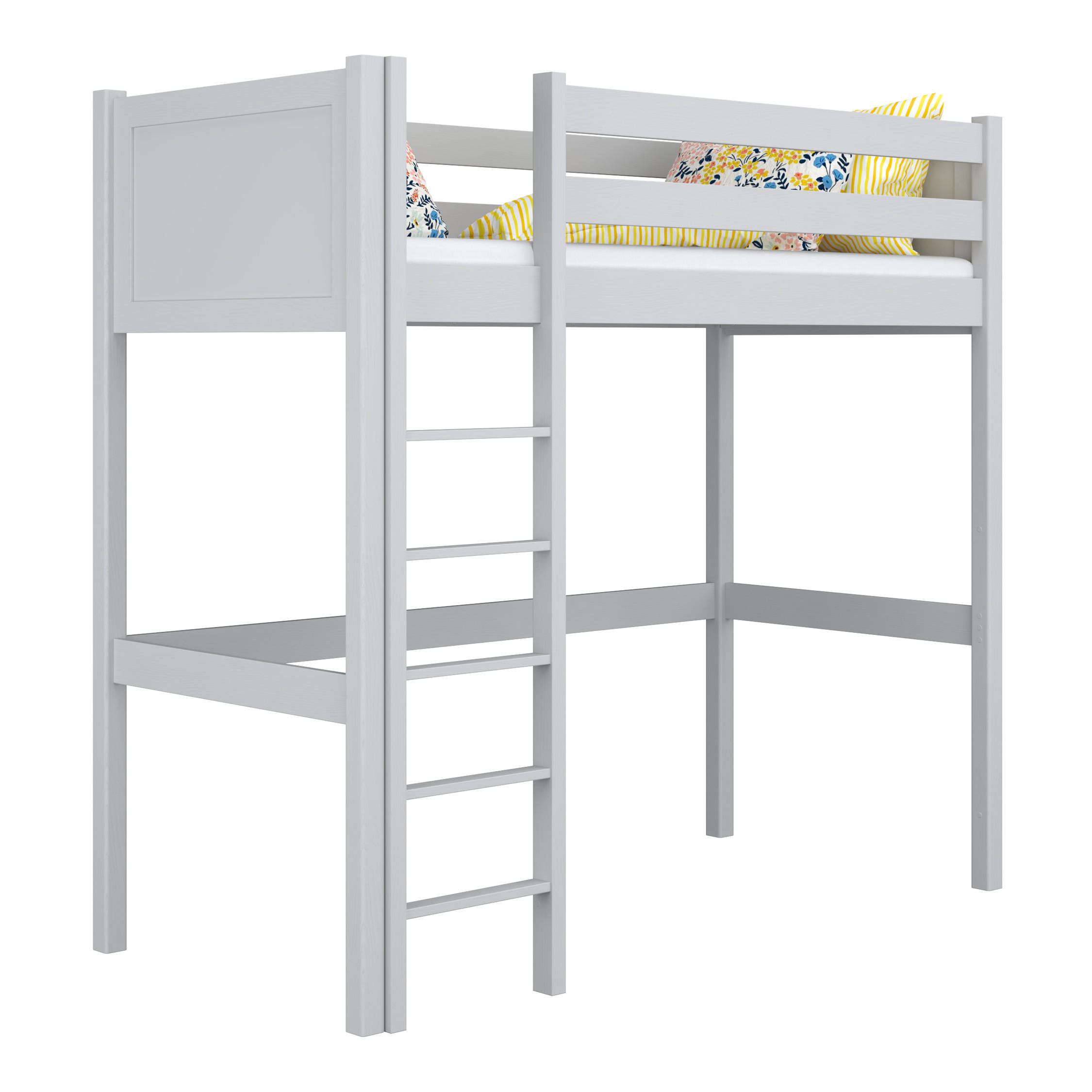 N-Wood Hochbett Grau 100x180 cm