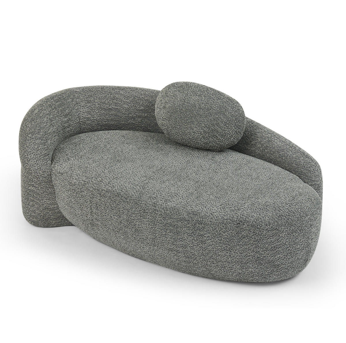 SOFA mit Kopfstützkissen Dunkelgrau Teddy - Dunkelgrau, Kunststoff (38/24.5/67cm) - Meubliv