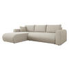 ECKSOFA Eliwo Cord - Schwarz/Naturfarben, Holz/Textil (252/158cm) - MIRJAN24