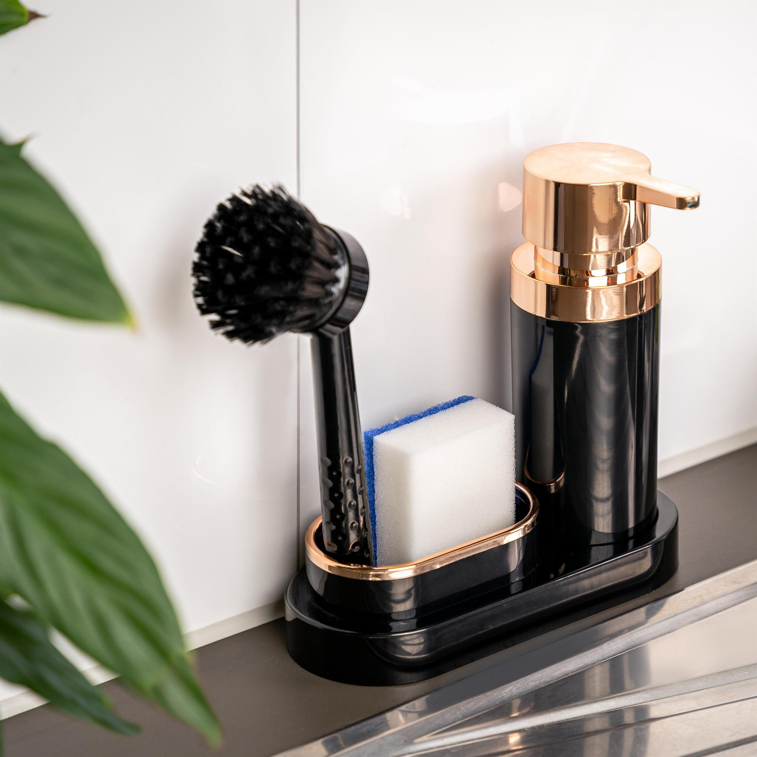 SPÜL-SET, schwarz - Schwarz, Kunststoff (20/8.5/8.5cm) - bremermann