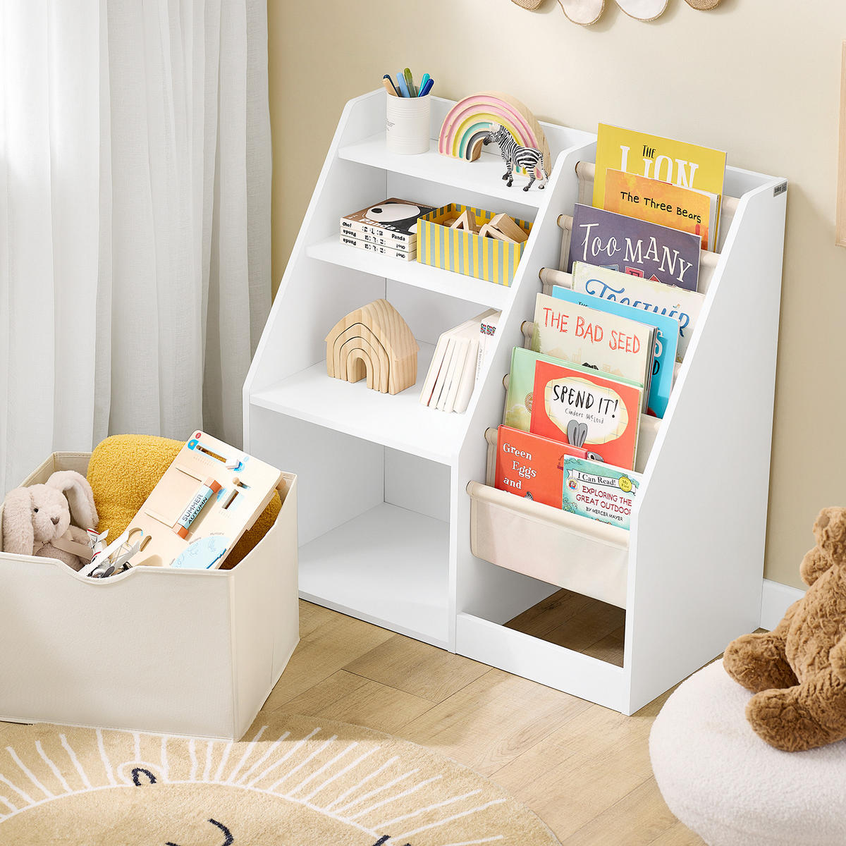 BÜCHERREGAL Kinder Weiß - Weiß, Holzwerkstoff (80/80/40cm) - SoBuy