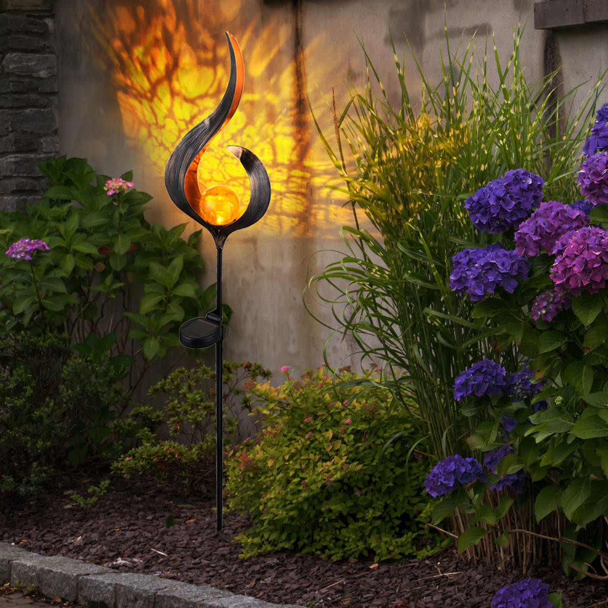 LED AUSSENLEUCHTE Metall Bronze - Bronzefarben, Glas (16.7/6/90cm) - Globo Lighting