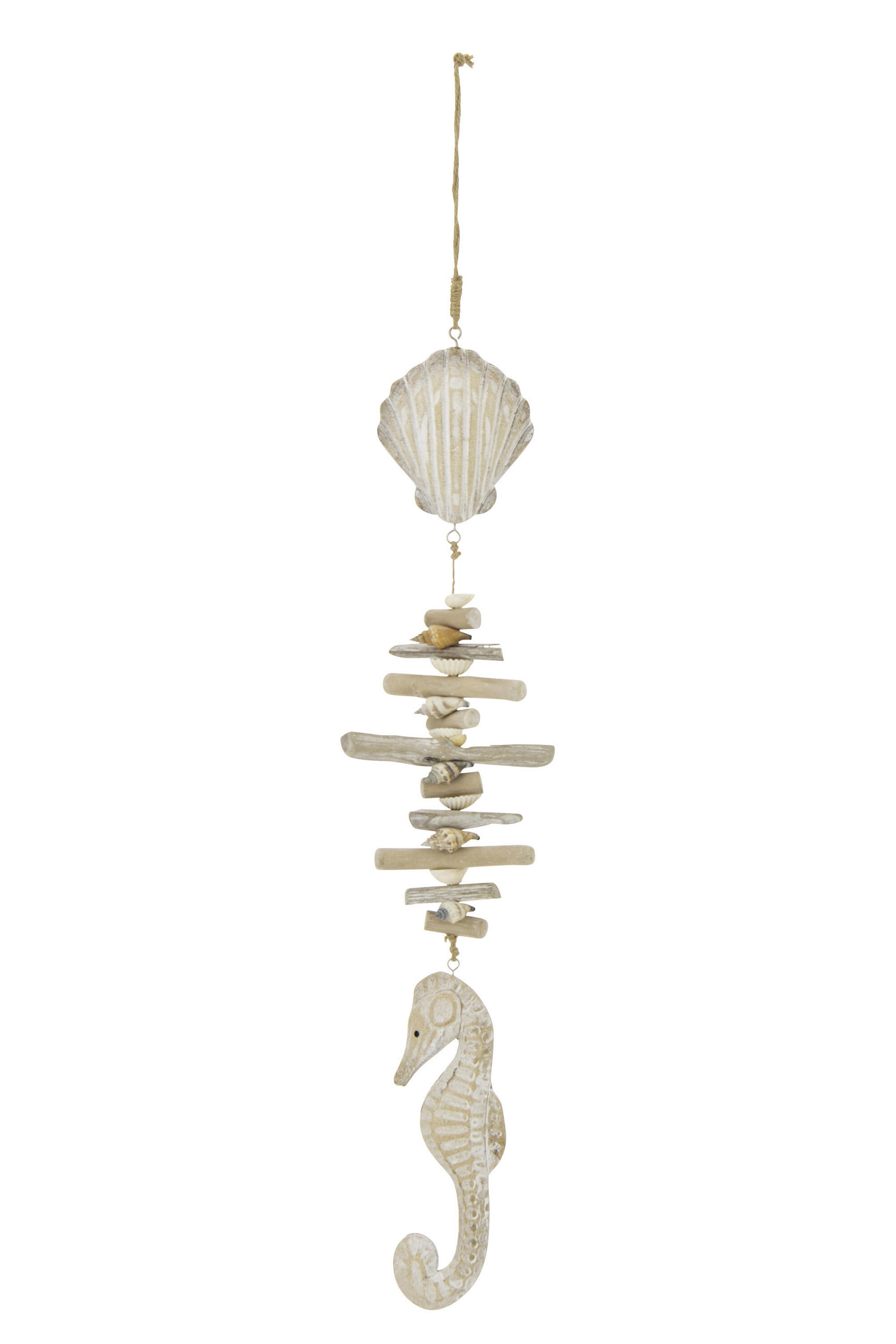 AUFHÄNGER MUSCHEL + SEEPFERD (2ER SET) - Naturfarben, Holz (3/53/11cm) - J-Line
