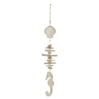 AUFHÄNGER MUSCHEL + SEEPFERD (2ER SET) - Naturfarben, Holz (3/53/11cm) - J-Line