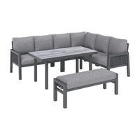 GARTEN Essgruppe 8-Sitzer 235×184×77.5 cm Industriestil, grau - Grau, Textil