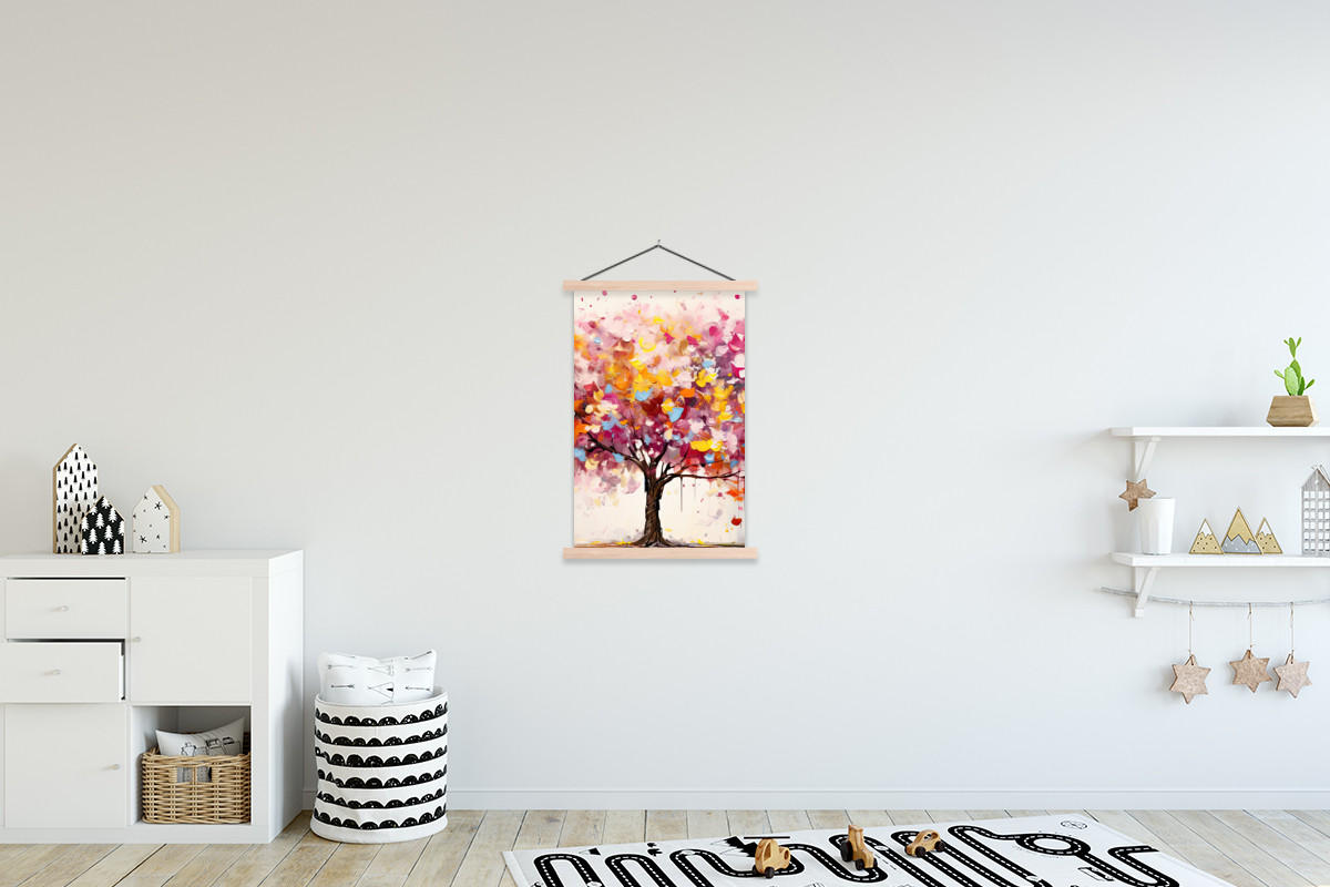 POSTER Aquarell - Baum - Kunst - Abstrakt 60x90 cm - Multicolor, Textil (60/90/0.15cm) - MuchoWow