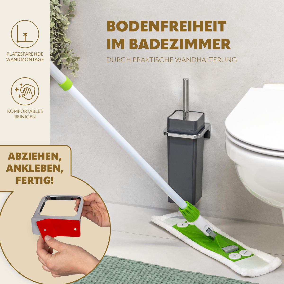 WC-GARNITUR SAVONA, grau, Kunststoff - Grau, Kunststoff (12/36.5/13cm) - bremermann