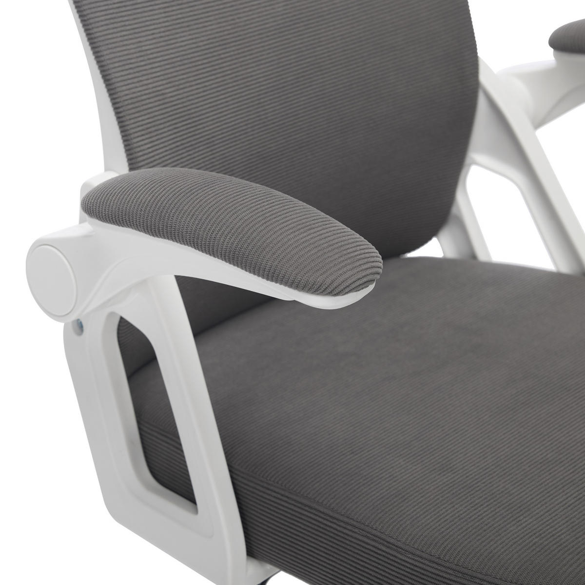 DREHSTUHL DE-41032 mit Netzrücken und verstellbarer Lendenstütze Grau - Grau, Metall (58/108/65cm) - ComfortXL