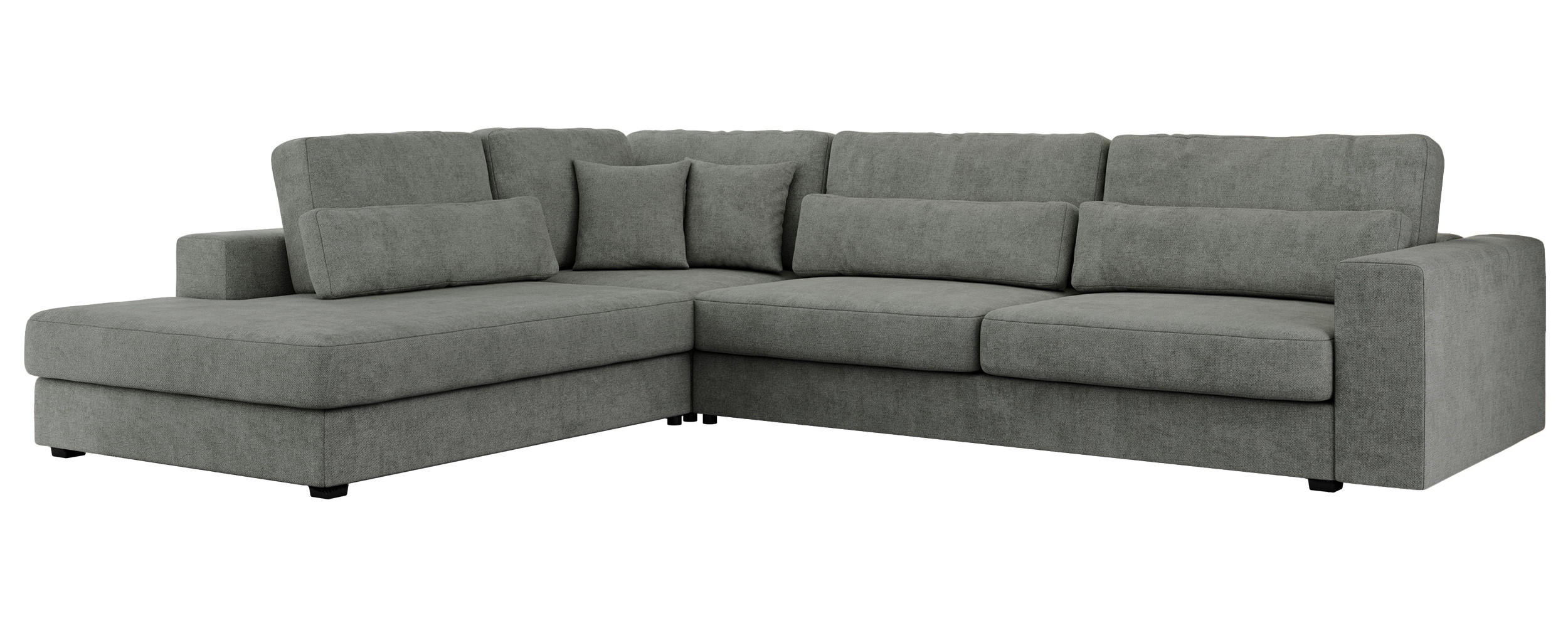 ECKSOFA Savona Grau Strukture - links - Schwarz/Grau, Kunststoff/Textil (316/249cm) - MKS