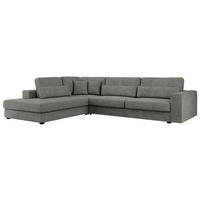 ECKSOFA Savona Grau Strukture - links - Schwarz/Grau, Kunststoff/Textil (316/249cm) - MKS