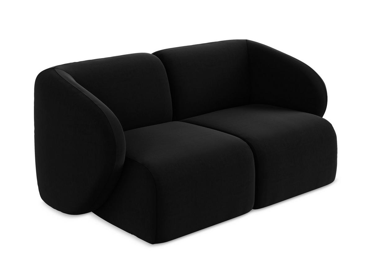 2-SITZER-SOFA Samt Stoff Schwarz - Schwarz, Holzwerkstoff/Kunststoff (174/75/94cm) - Makamii