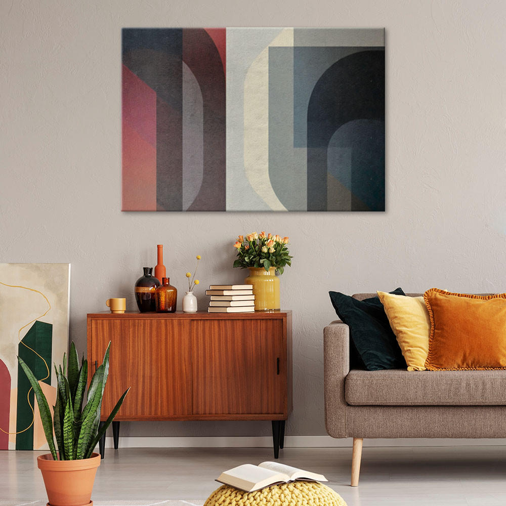 LEINWANDBILD Retro Abstraktion 100x70cm - Grau, Textil (100/70cm) - Feeby