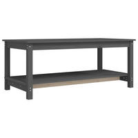 COUCHTISCH Grau 110x55x45 cm Massivholz Kiefer - Grau, Holz (110/55/45cm) - furnicato