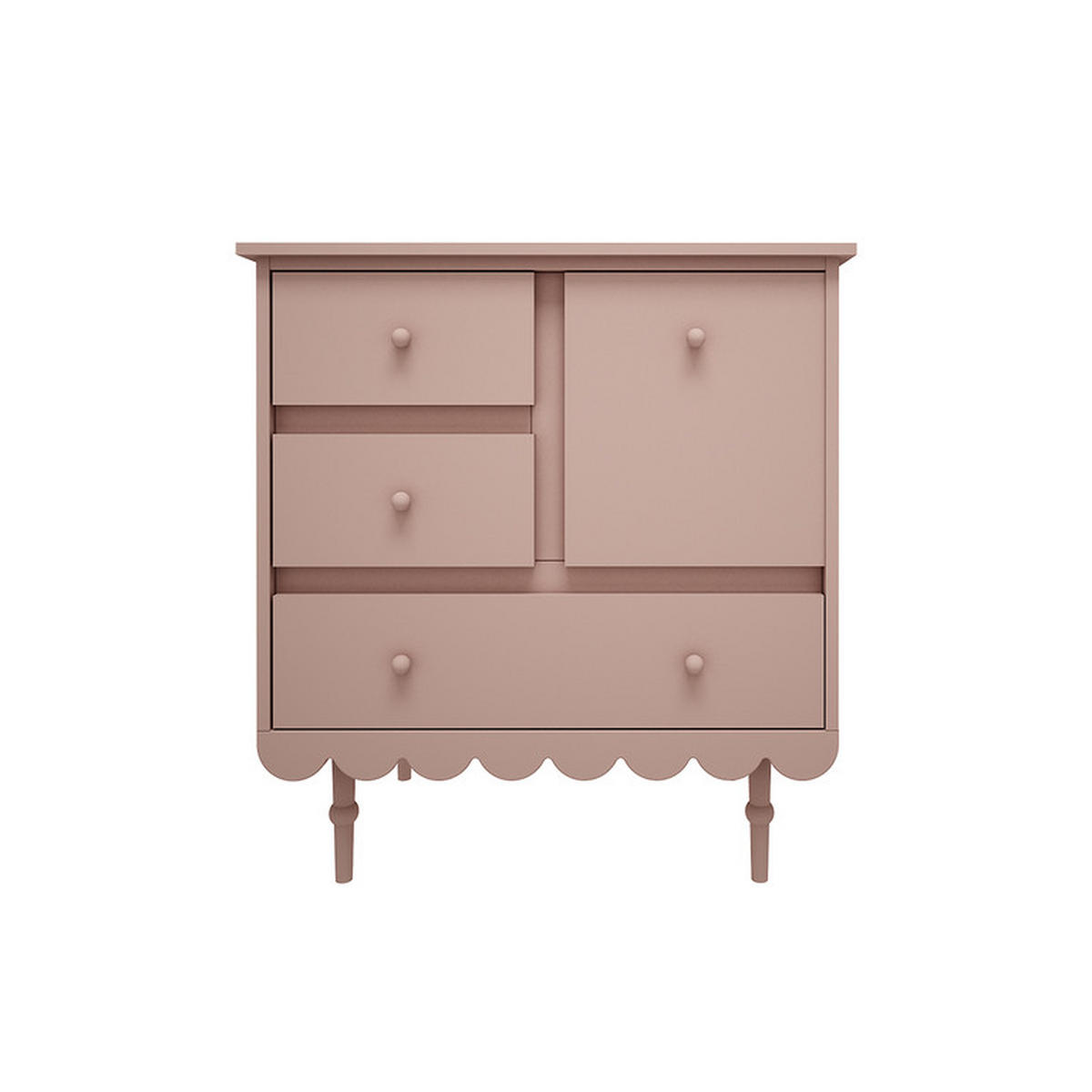 POKOJ PRO MIMINKO 2DÍLNÝ Babushka Rose - růžová, kompozitní dřevo (84/91/50cm) - Petits-meubles