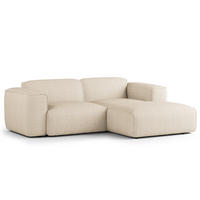 ECKSOFA mit XL-Longchair - Beige/Schwarz, Kunststoff/Textil (260/171cm) - home24