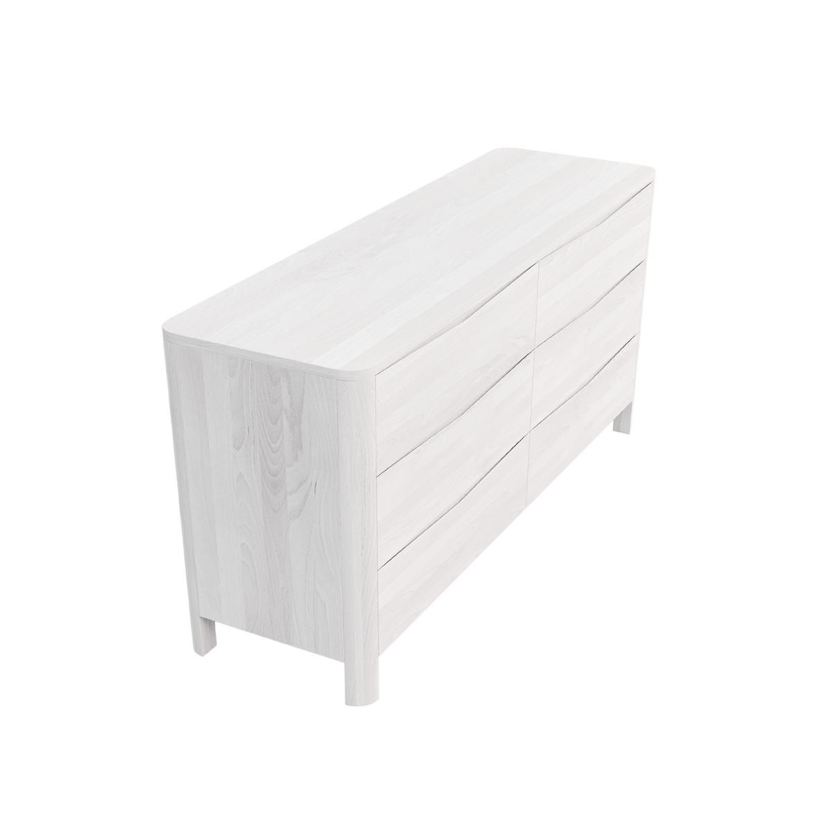 HOLZKOMMODE Modena Low 150, Weiß - Weiß, Holz/Buchenholz (150.5/91.5/45cm) - Visby