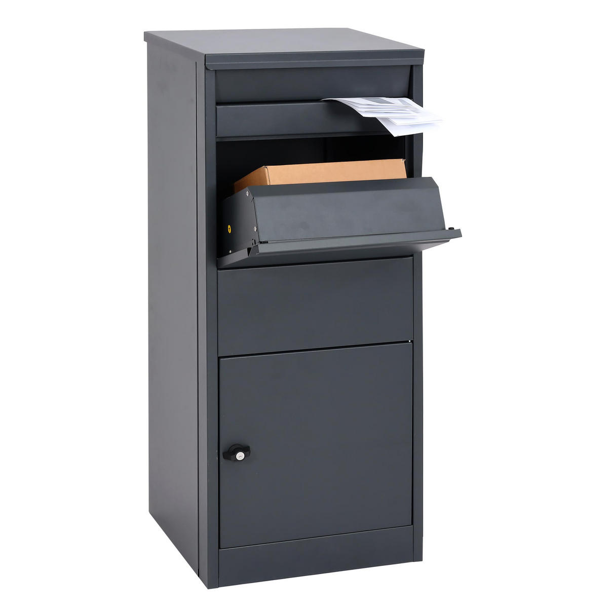 PAKETKASTEN GRÖßE L rechteckig Anthrazit - Anthrazit, Metall (41/102/38cm) - MCW