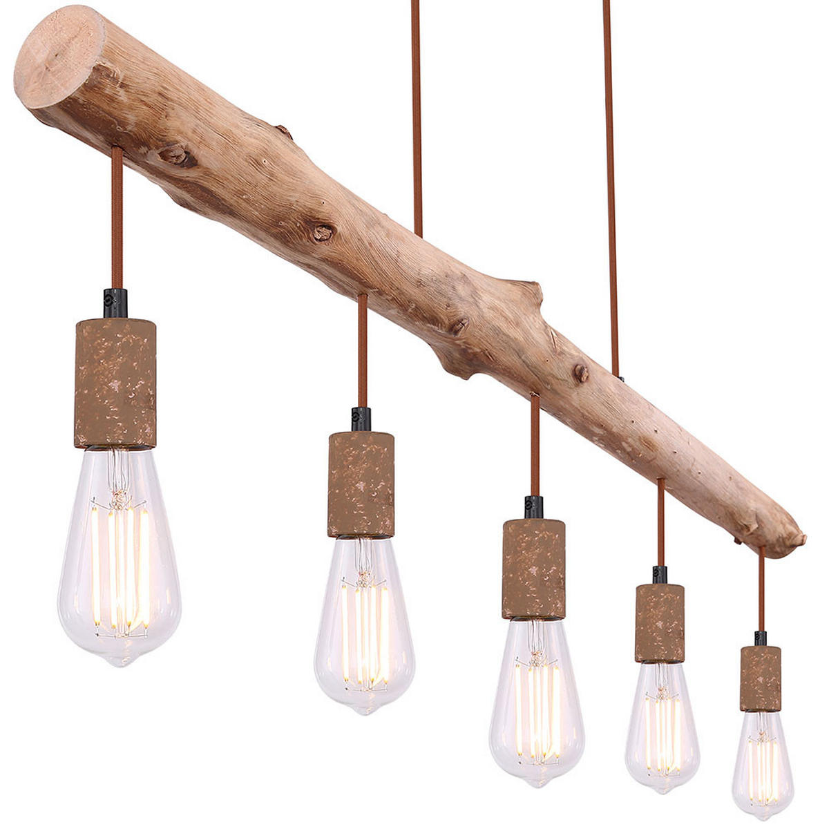 LED HÄNGELEUCHTE Holzbalken Braun - Braun, Holz (100/8.5/140cm) - Globo Lighting