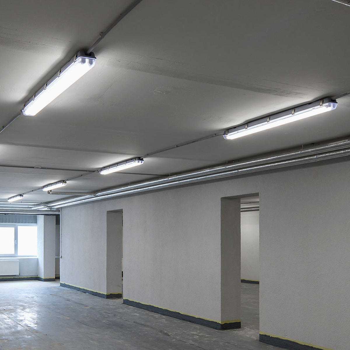 LED DECKENLEUCHTE Weiß 10er Set L 156 cm - Weiß, Kunststoff (156/11.2/6.3cm)