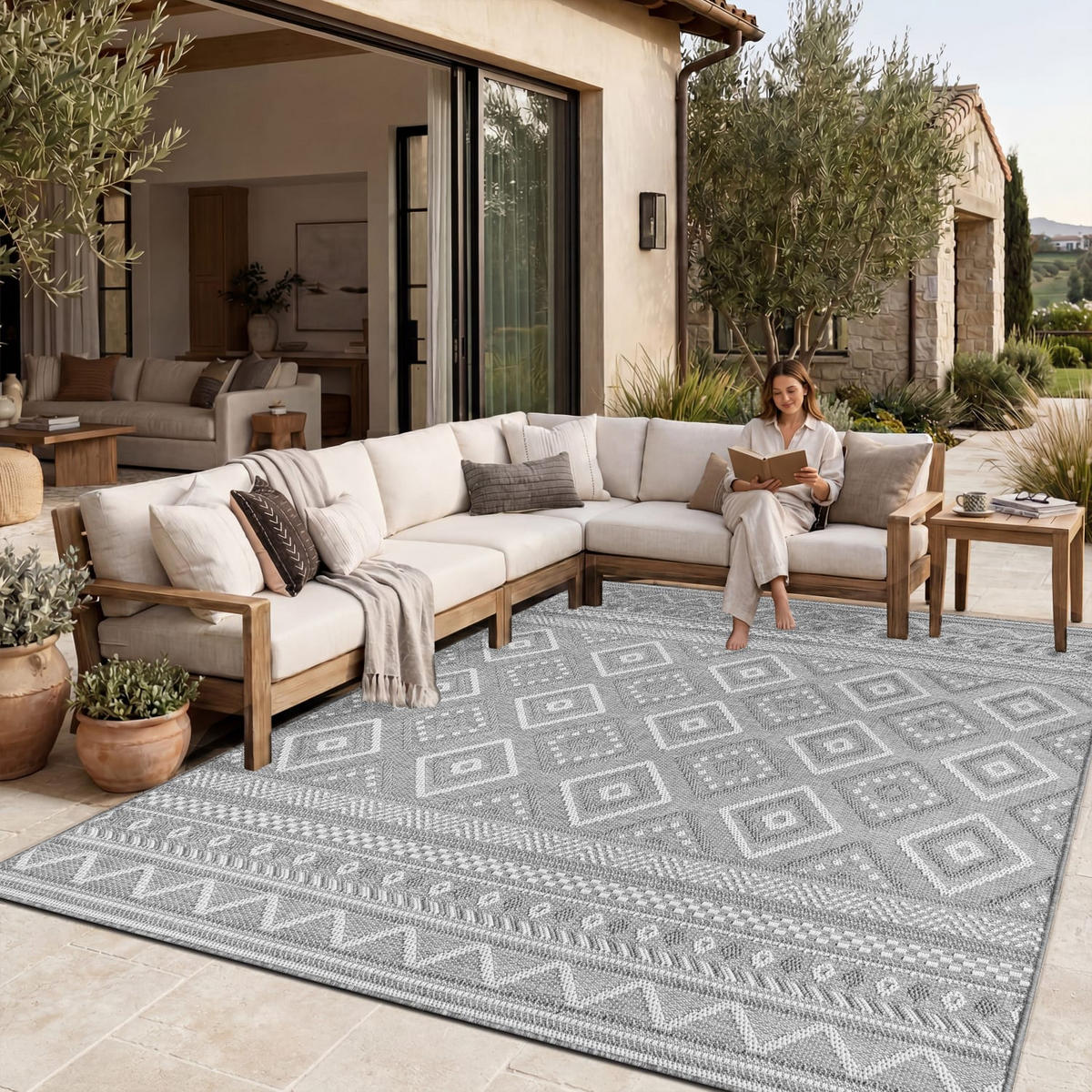 OUTDOORTEPPICH 300/400 cm Vermont 184 - Grau, Kunststoff (300/400cm) - Paco Home