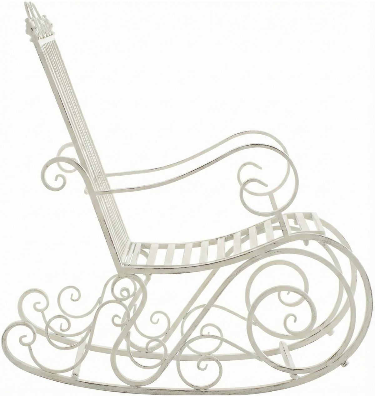 GARTENSCHAUKELSTUHL Metall Antik Weiß - Weiß, Metall (56/94/90cm) - CLP