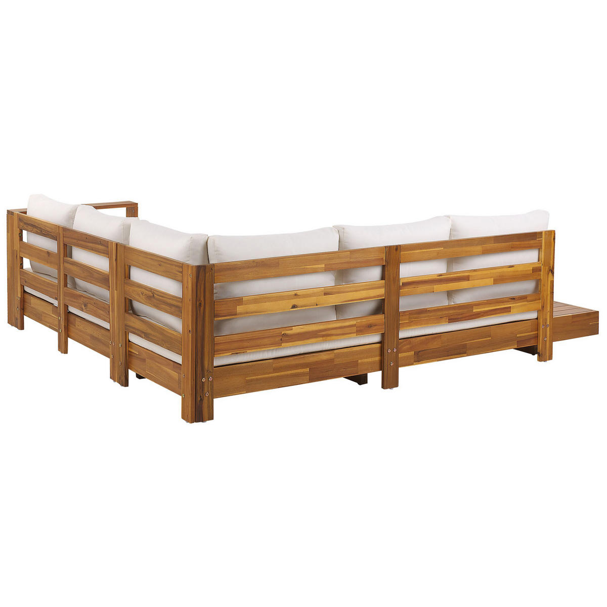 LOUNGE-SET 5-Sitzer hellbraun rechtsseitig Marettimo - Hellbraun, Holz - Beliani