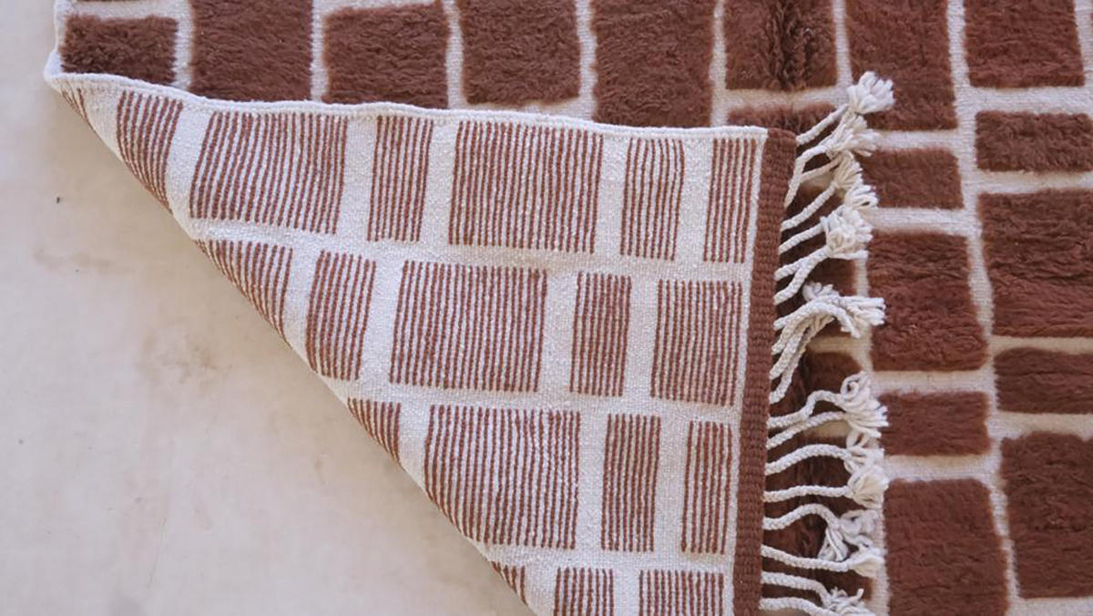 BERBERTEPPICH aus Marokko aus reiner Wolle bruin - Braun, Naturmaterialien (198/294cm) - AFK Living