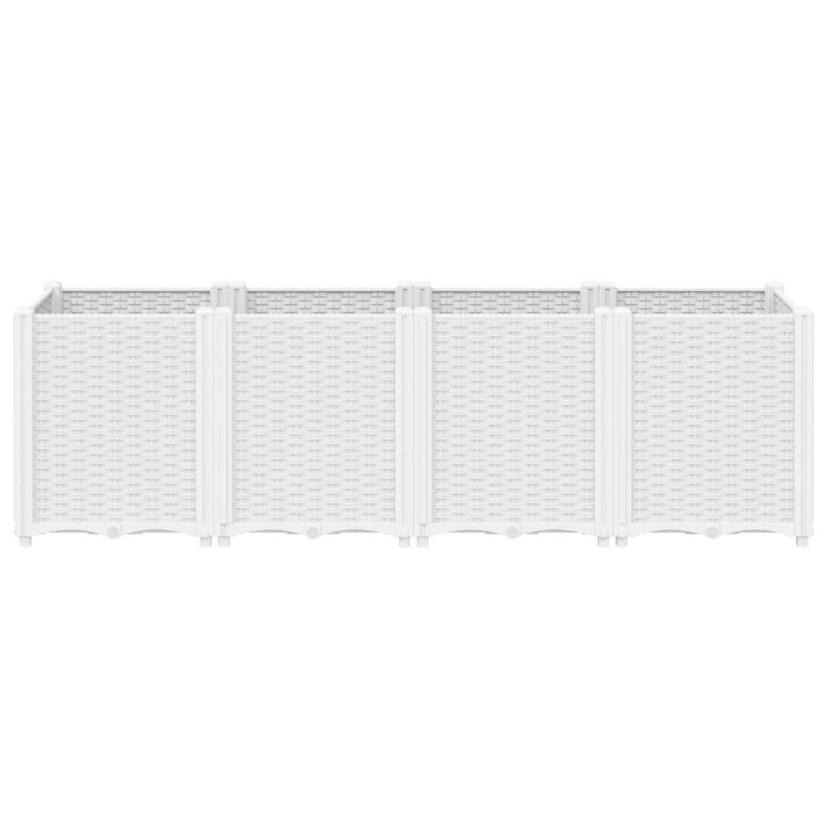 PFLANZKÜBEL Weiss 160/40/53 Cm PP - Weiß, Kunststoff (40/53/160cm) - vidaXL