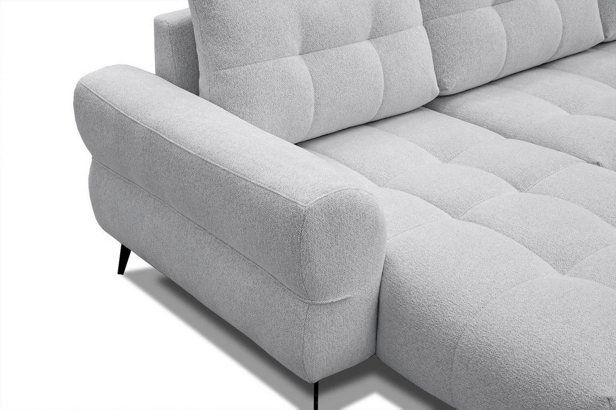 ECKSOFA SALVINI 4-Sitzer, hellgrau - Hellgrau/Schwarz, Holzwerkstoff/Textil (158/292cm) - Courtois Laville