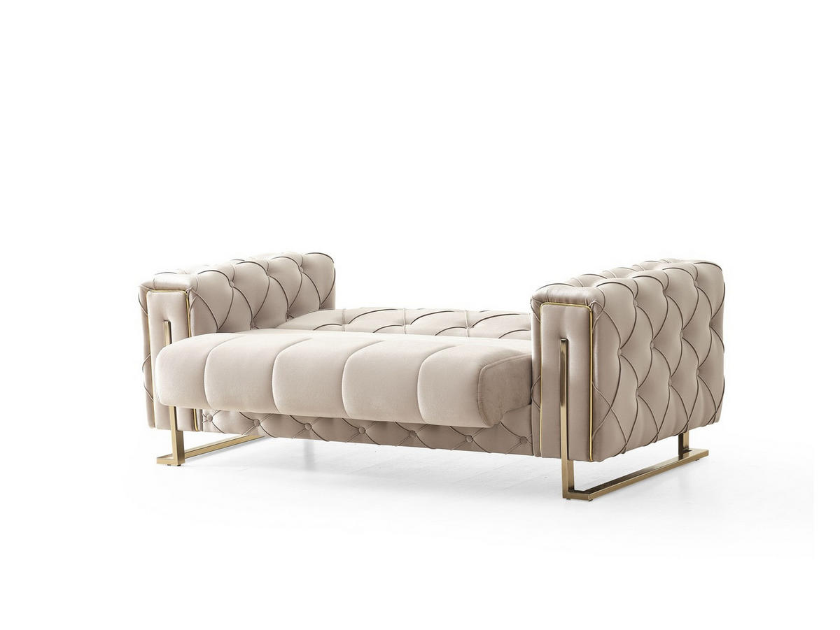 SITZGARNITUR Shimla, Beige Stellvariante 3+2+1 - Beige, Holzwerkstoff/Metall (220/80/100cm)