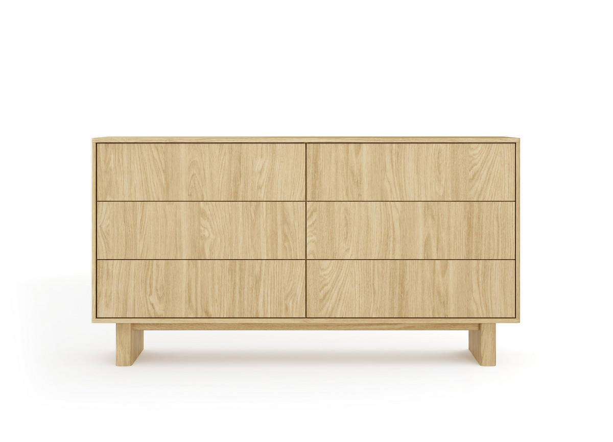 KOMMODE: geölte Eiche, 153,5 x 82,6 x 38,1 cm - Eichefarben, Holzwerkstoff (153.5/82.6/38.1cm) - 3XE LIVING