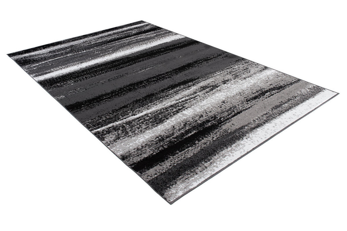 TEPPICH MAYA Dunkelgrau Meliert Streifen Verwischt 200/300 cm - Dunkelgrau, Textil (200/300cm) - Tapiso
