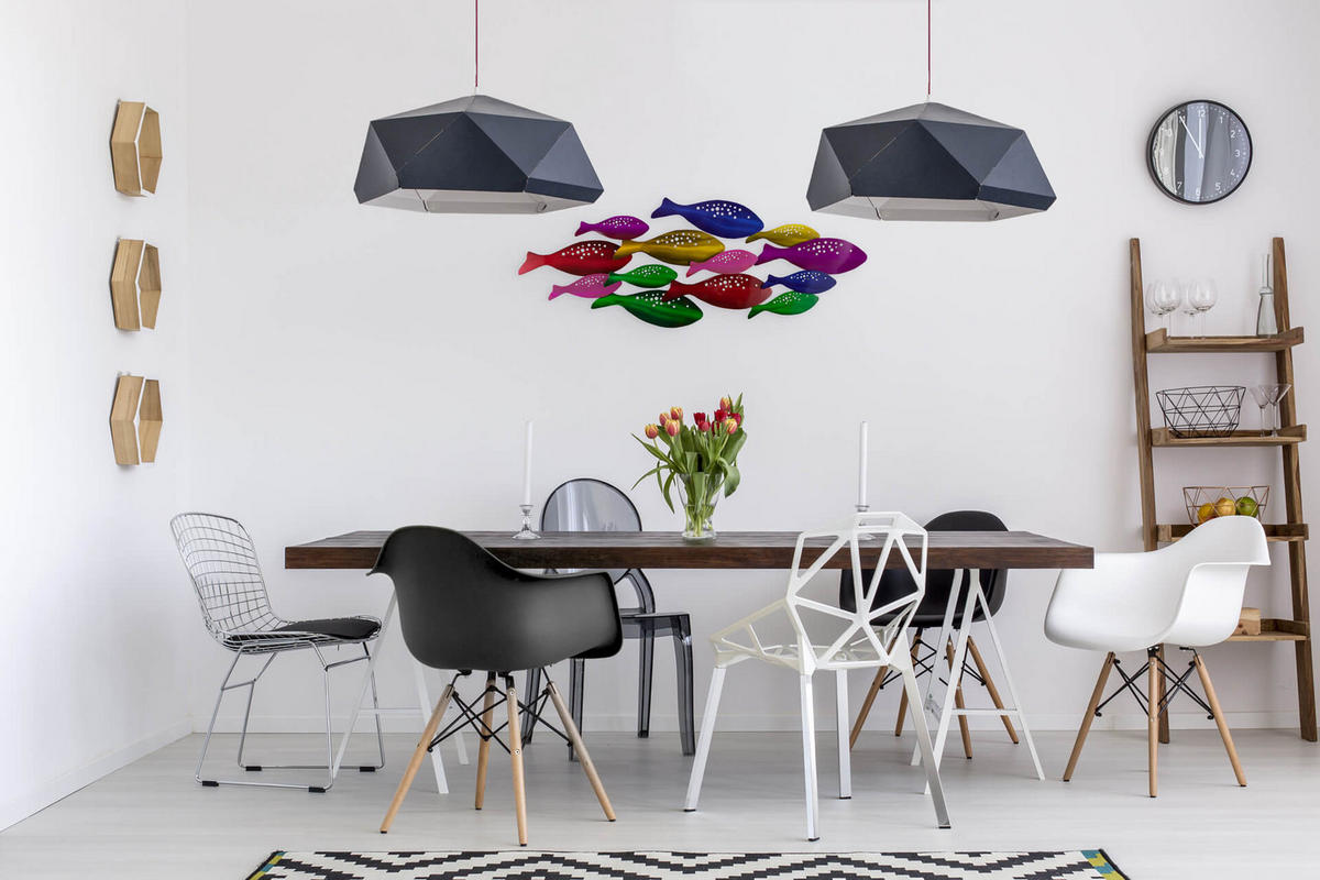 WANDDEKO Bunt 120/44 cm - Multicolor, Metall (3.17/44/5cm) - KUNSTLOFT