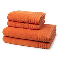 FROTTIERSET Vienna Style Supersoft 4-teilig - Orange, Textil (50/100cm) - Vossen