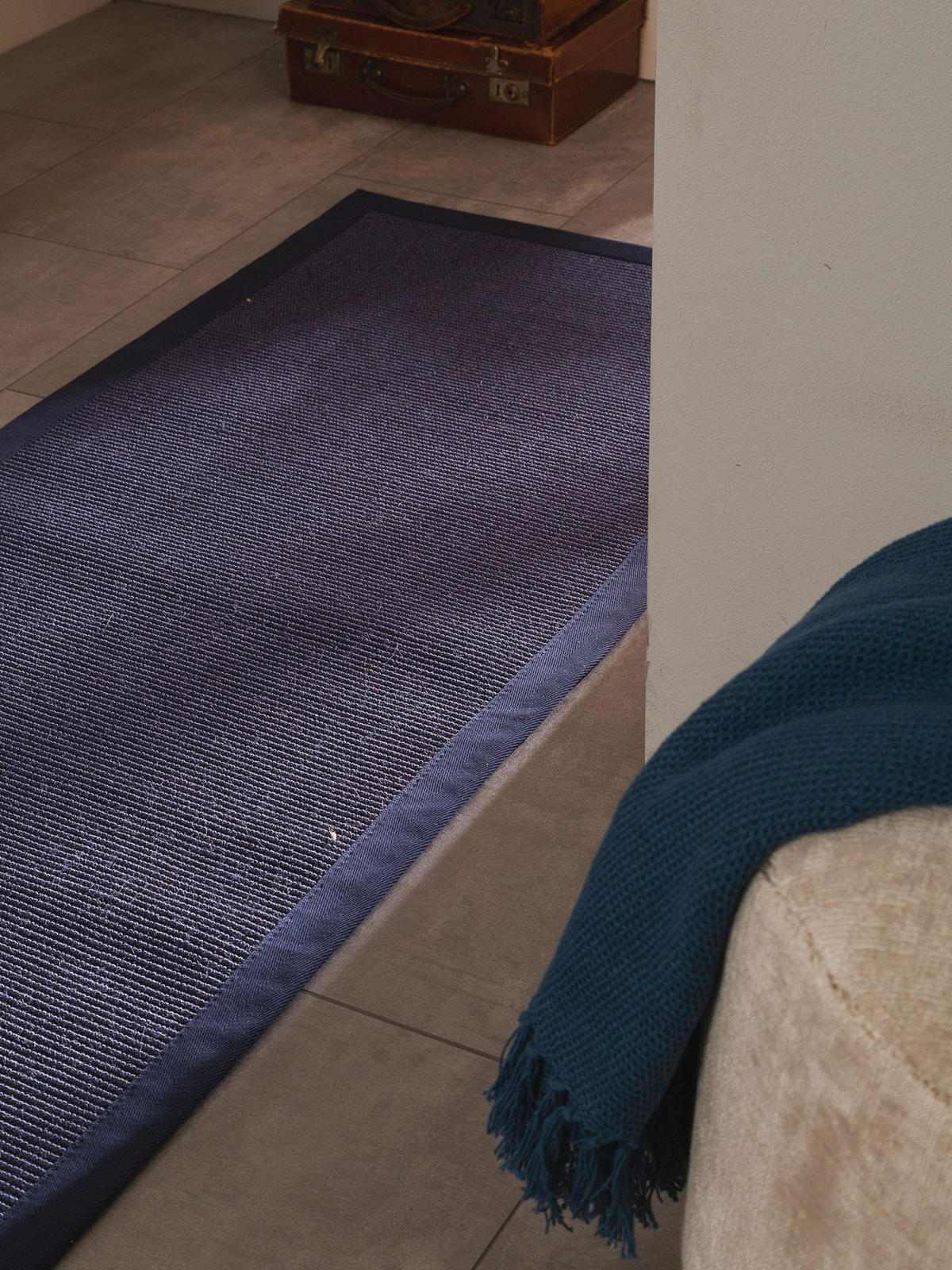 SISALTEPPICH Sana Blau 70x240 cm - Blau, Naturmaterialen/Kunststoff (70/1cm) - KUNSTLOFT