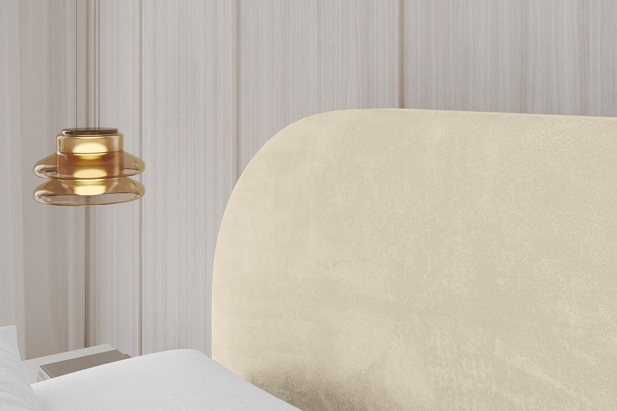 POLSTERBETT mit Bettkasten und Lattenrost, Boxbett ohne Matratze - TIVON 200x200 Beige - Ecru, Holzwerkstoff/Textil (200/200cm) - ALTDECOR