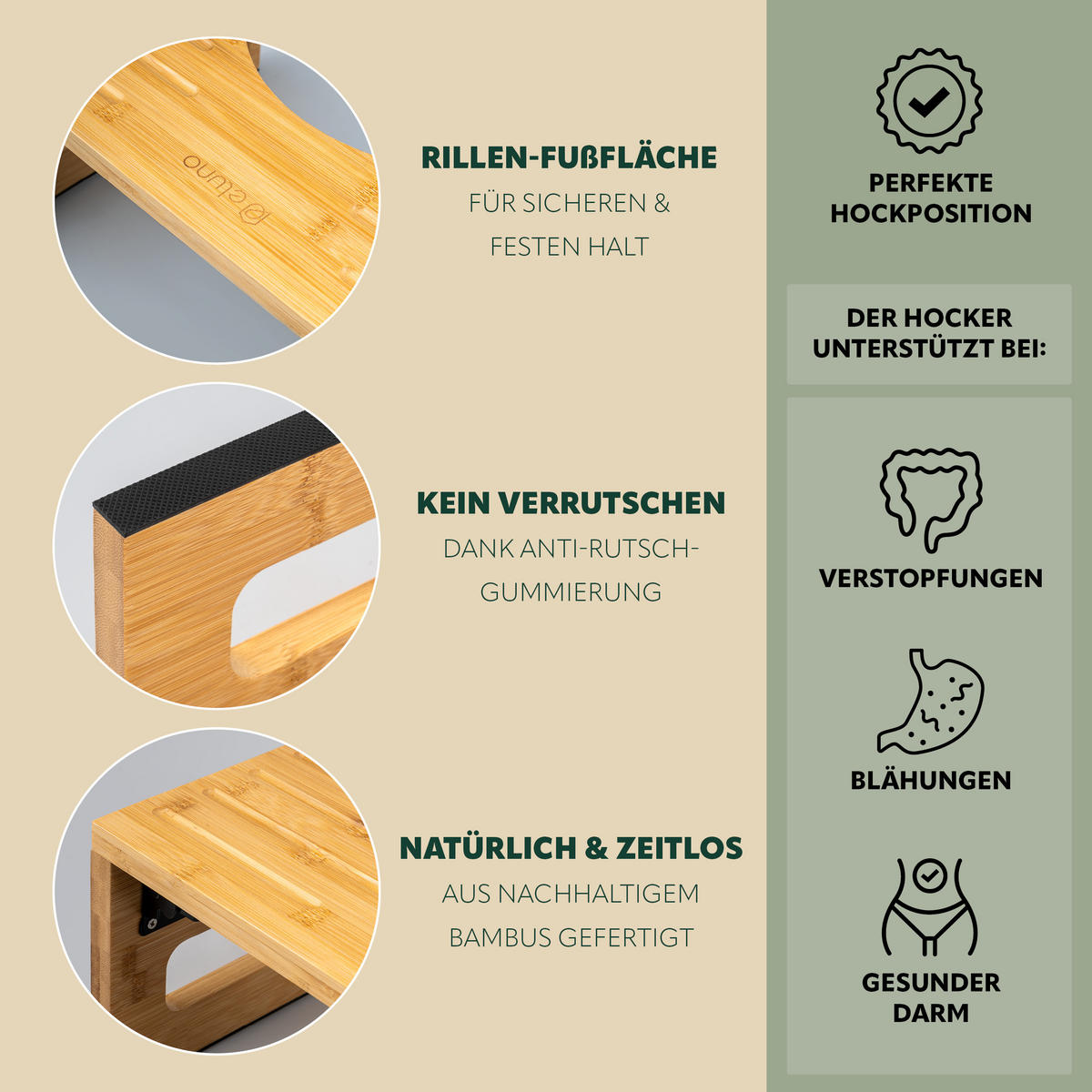 TOILETTENHOCKER Bambus, natur - Naturfarben, Holz (43.5/18.5/28cm) - eluno
