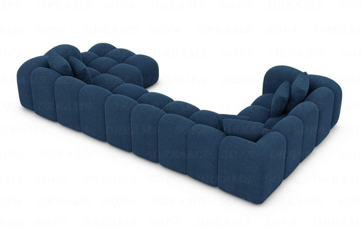 WOHNLANDSCHAFT Cloud Blau Strukturstoff - Blau, Kunststoff (314/72/184cm)