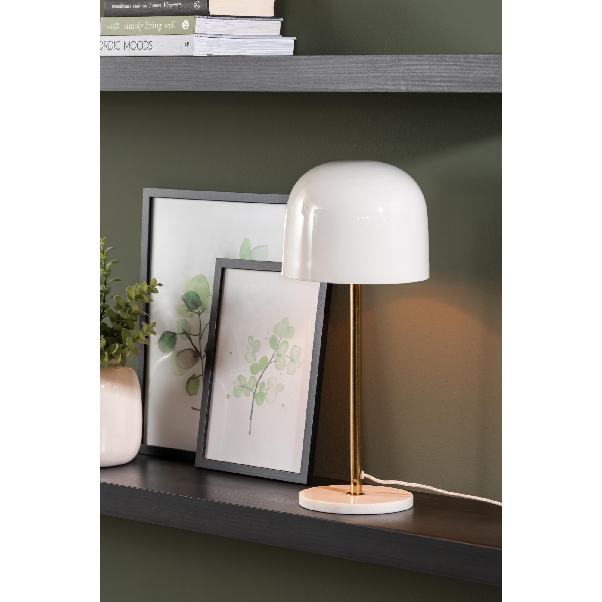 TISCHLAMPE Manta Weiß 20/20/50 cm - Weiß, Metall (20/20/50cm) - Leitmotiv