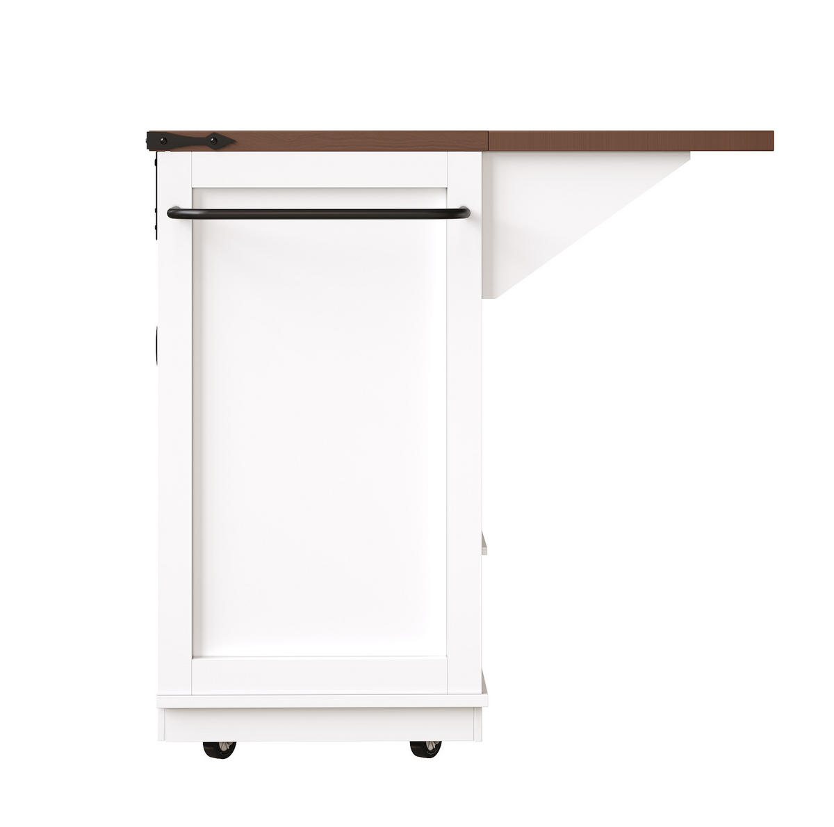 KÜCHENINSEL 142,5/45/92,5 cm Weiß aus MDF mit Klapptisch - Weiß, Holzwerkstoff (142.5/92.5/45cm) - OKWISH