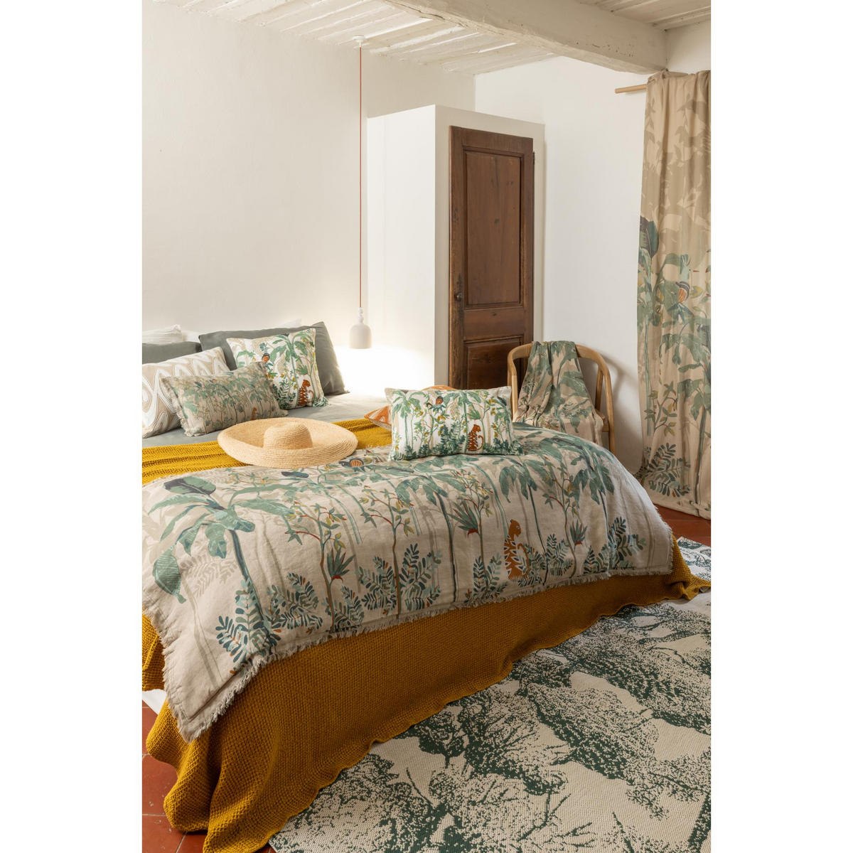 RECYCELTE TAGESDECKE Maia safrangelb 180 x 260 cm - Hellbraun, Textil (180/260cm) - Vivaraise