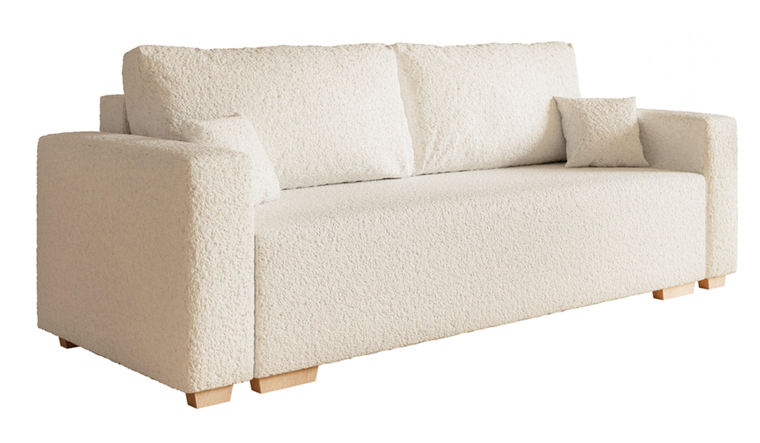 SCHLAFSOFA SOFIA, Sofa mit Schlaffunktion und Bettkasten, Farbe: Beige, Bouclé-Stoff - Beige, Textil (236/92/85cm) - Sepro Meble