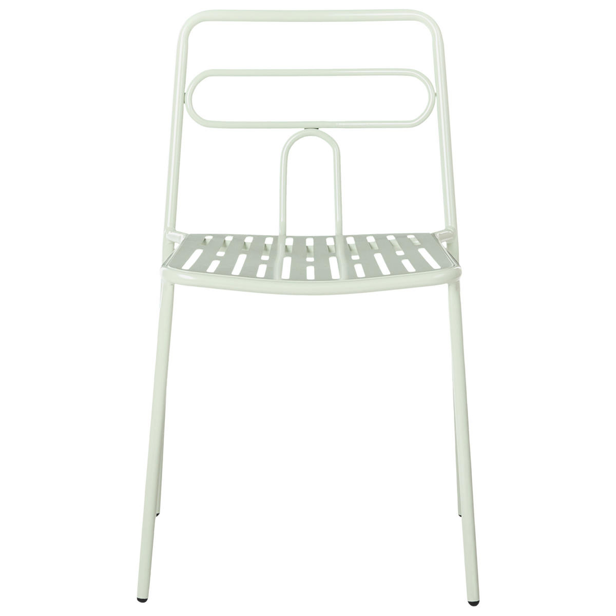 GARTENSTUHL 2er-Set Metall Hellgrün Agerola - Hellgrün, Metall (48/78/48cm) - Beliani