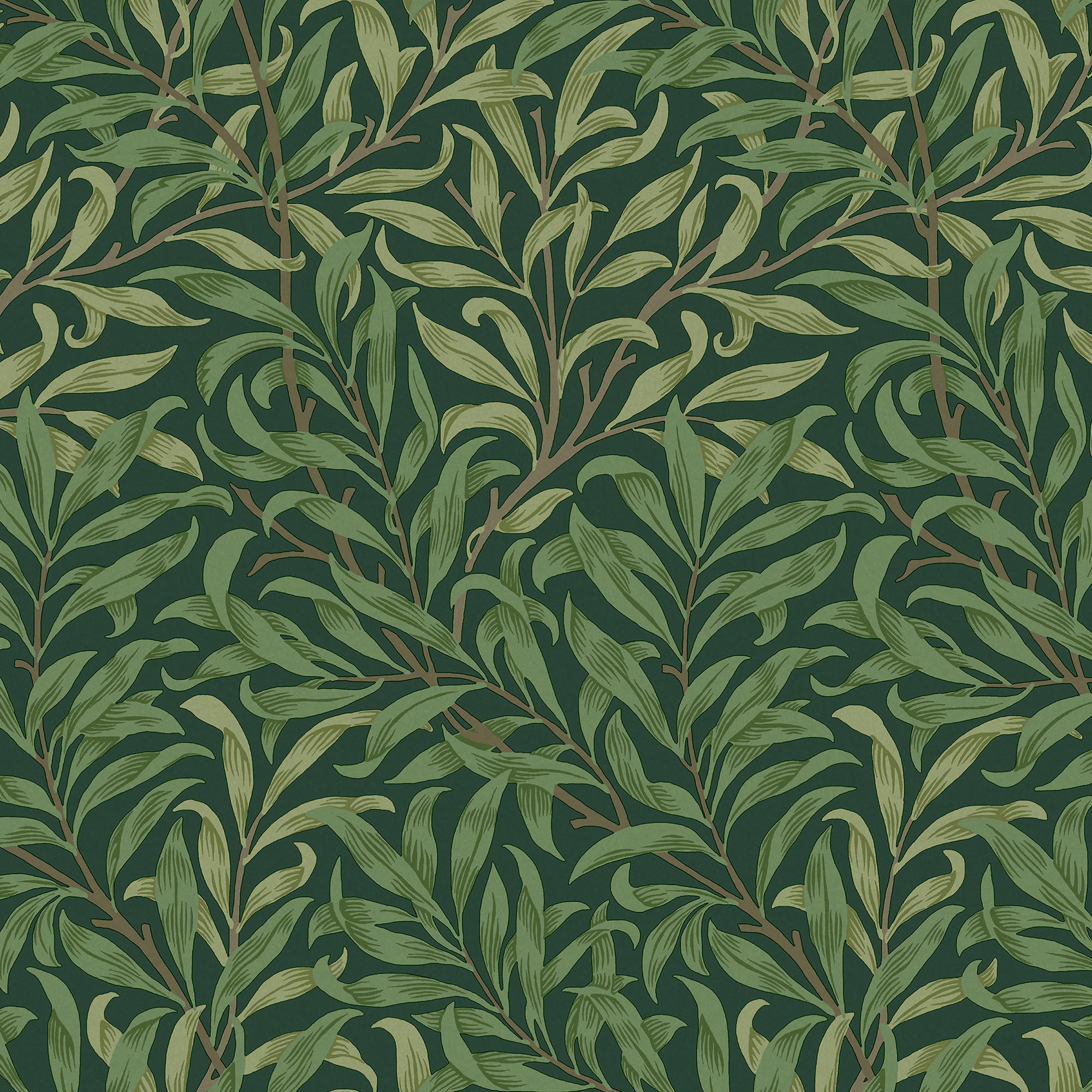 VLIESTAPETE Willow Bough Deep Green - Grün, Papier/Kunststoff (52/1000cm) - Graham & Brown