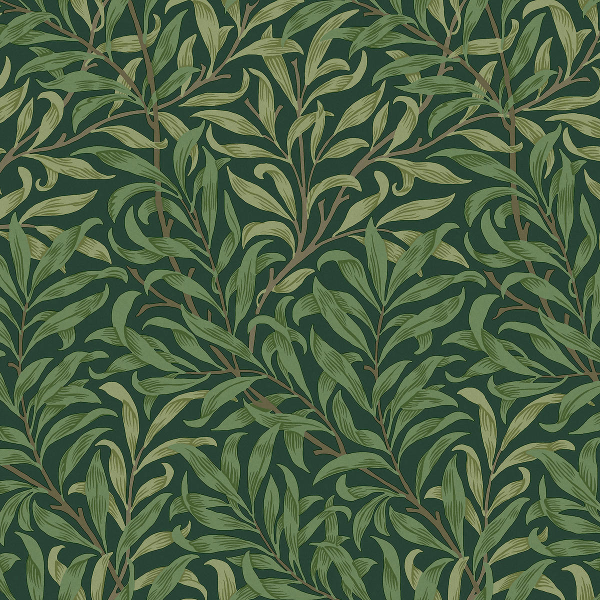 VLIESTAPETE Willow Bough Deep Green - Grün, Papier/Kunststoff (52/1000cm) - Graham & Brown